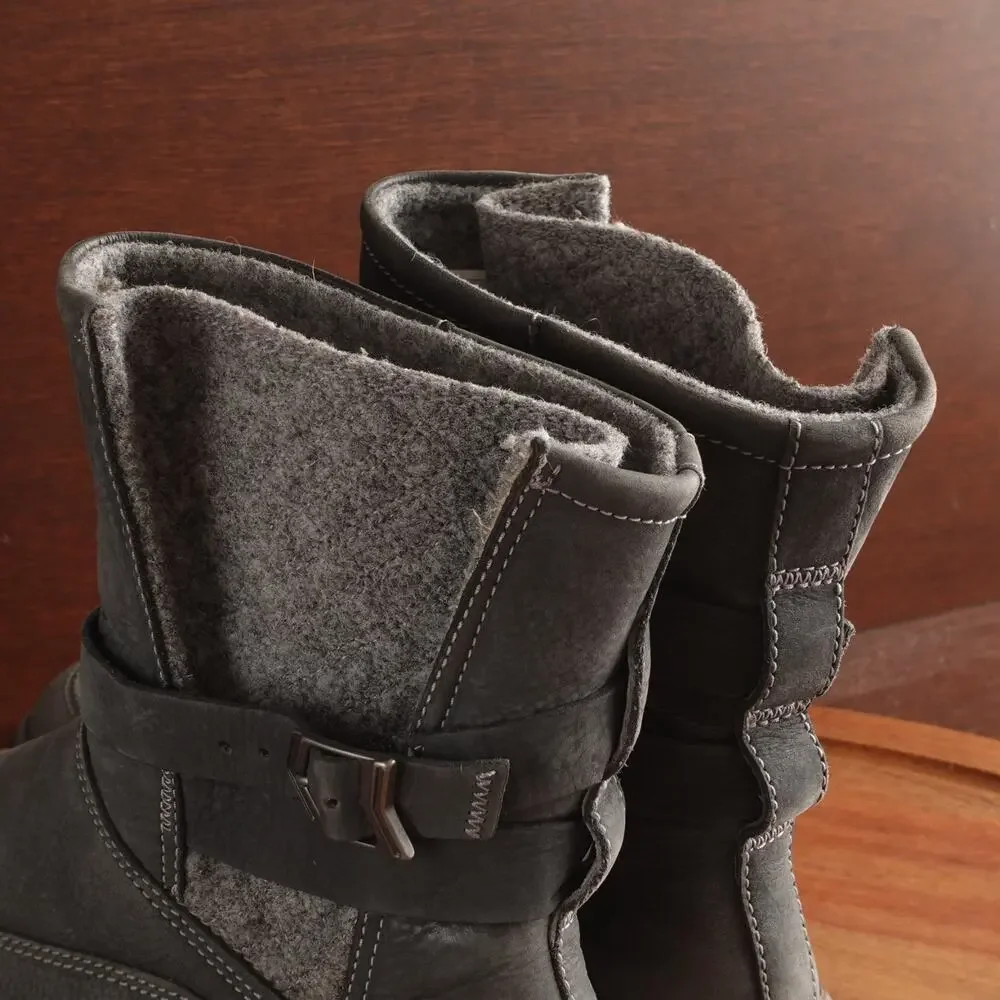 Chaco‎ Boots WMS SZ 7 Gray Hopi Leather Pull On Waterproof Outdoor Casual Winter